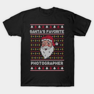 Santa's Favorite Photographer // Funny Ugly Christmas Sweater // Camera Guy Holiday Xmas T-Shirt